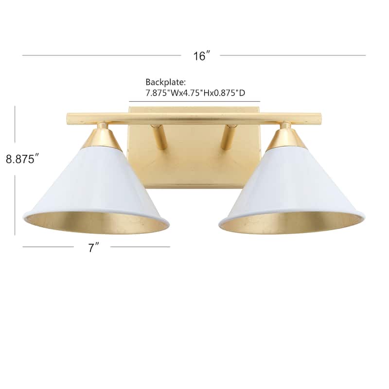 Caleb Metal Vanity, White/Gold by JONATHAN Y