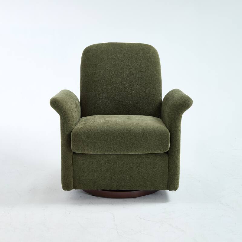Swivel Accent Chair Modern Barrel Armchair with Wood Base for Bedroom Reading Waiting Living Room