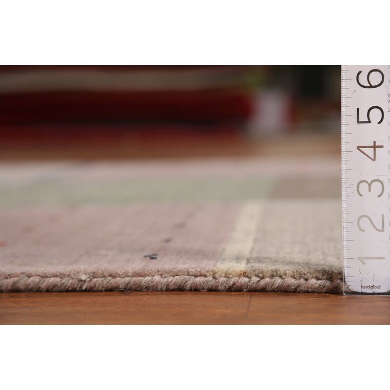 Grey Tribal Gabbeh Indian Area Rug Hand-Knotted Wool Carpet - 5'3" x 7'6"
