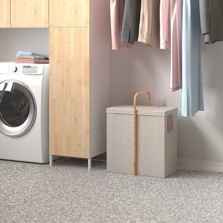 ClosetMaid Fabric & Bamboo Foldable 2-Compartment Laundry Hamper