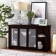 preview thumbnail 21 of 32, Porch & Den Jefferson Sliding Glass Door Stackable China Cabinet Espresso