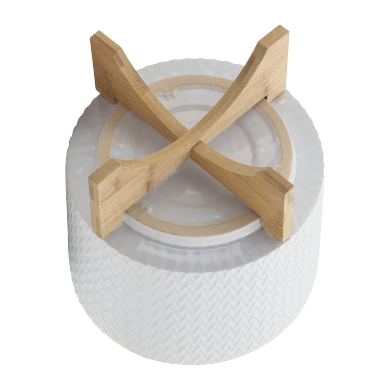 Sagebrook Home White Neutral Ceramic Planter Pot with Stand Indoor/Outdoor