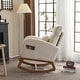 preview thumbnail 6 of 14, Accent Rocking Chair, Upholstered Nursery Glider Rocker, Orange and White