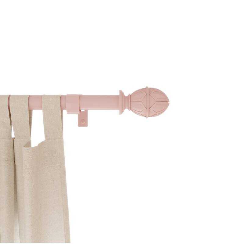 Acroma Metal Adjustable Single Modern Curtain Rod Pink.