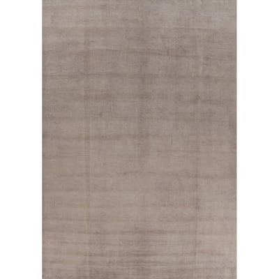 Vegetable Dye Taupe Gabbeh Persian Area Rug Hand-Knotted Wool Carpet - 10'0" x 12'11"