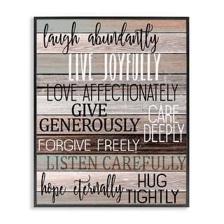 Stupell Industries 'Live Joyfully' Wall Plaque - Wood Grain Design, 13 X 19 Inches, By Kim Allen