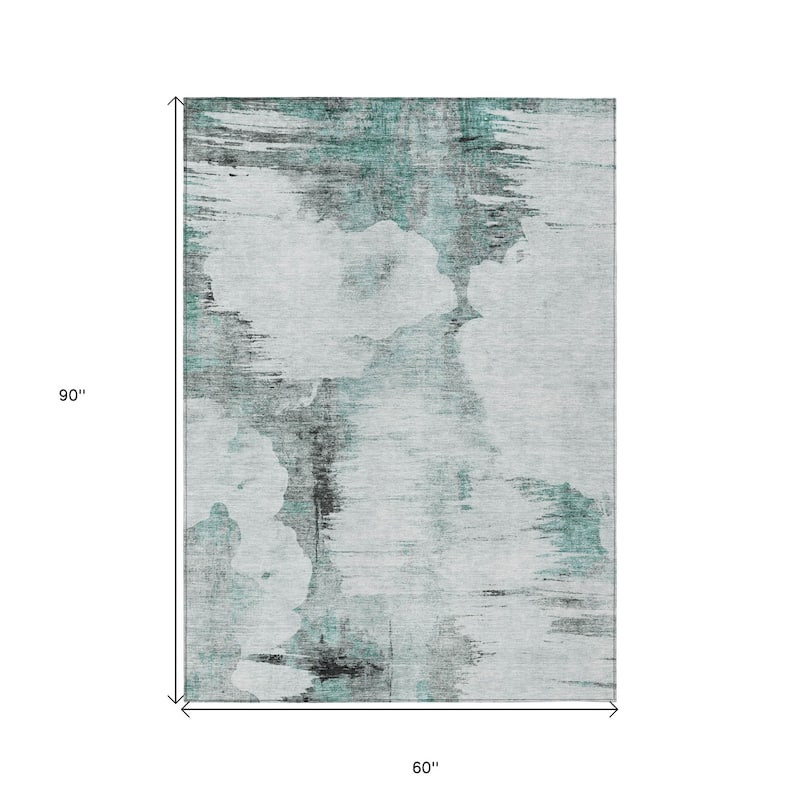 HomeRoots Abstract Transitional Rectangle Outdoor Rug