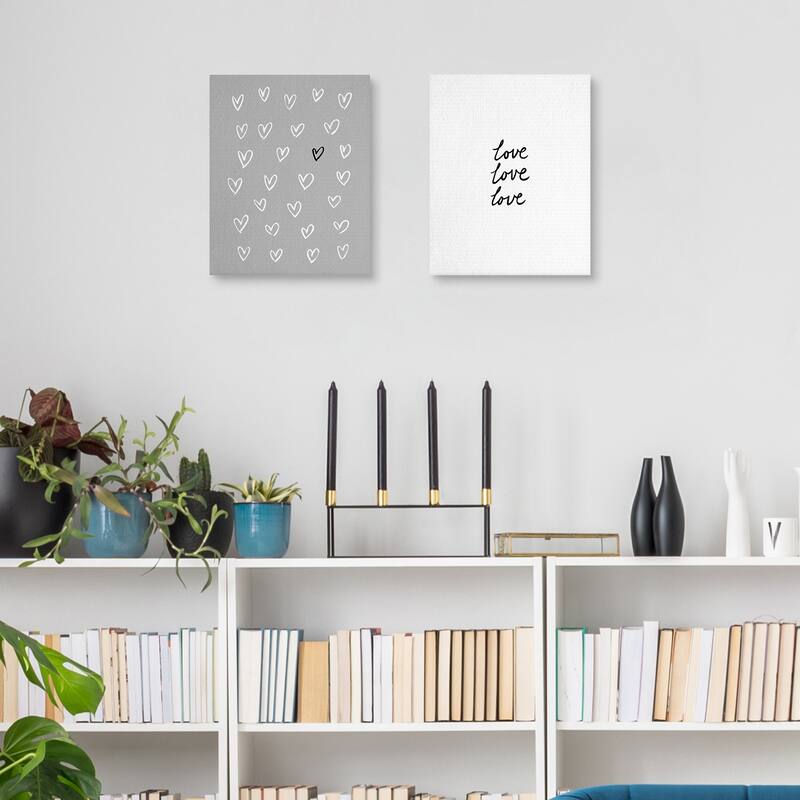 Little Hearts BW & Little Love BW Canvas Art Prints
