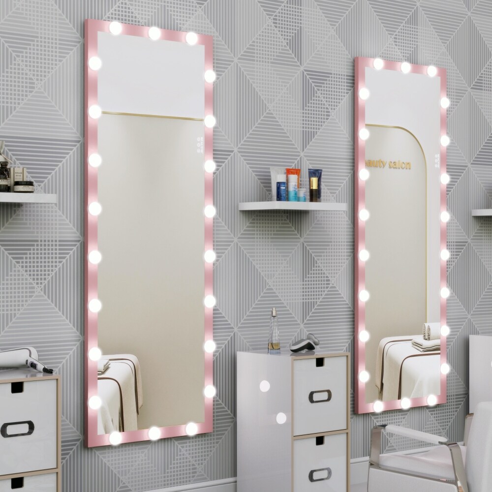62.6'' x 23.3'' Wall Mounted Full Length Mirror with 3 Color