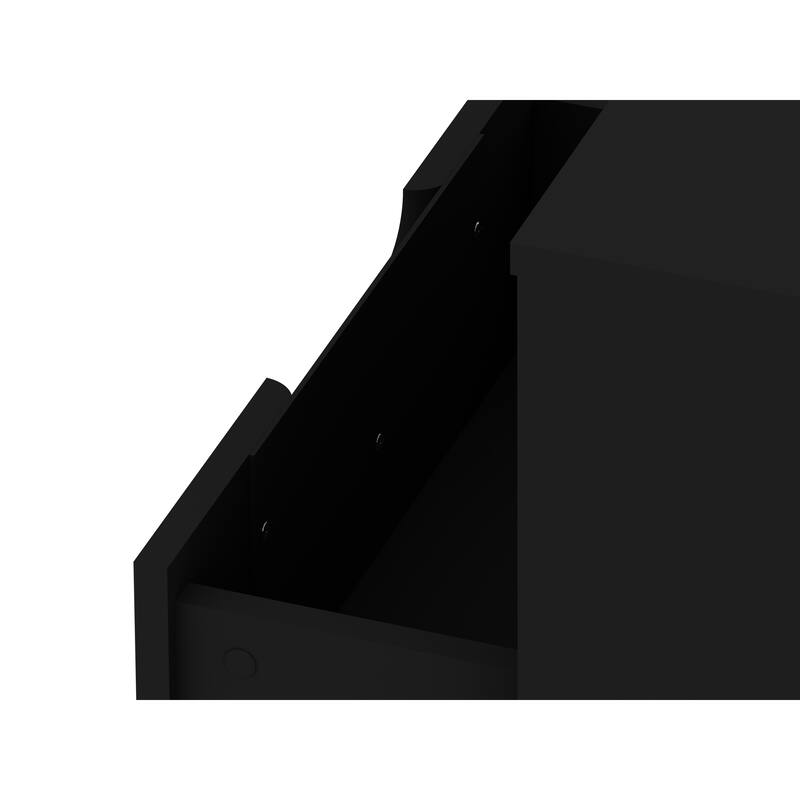 Modern Nightstand with Drawer and Open Shelf Metal Legs Mid Century Design