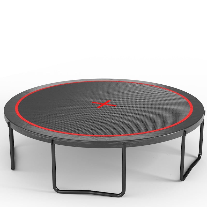 12FT High-Dip Galvanized Frame Trampoline Pumpkin- Black Red