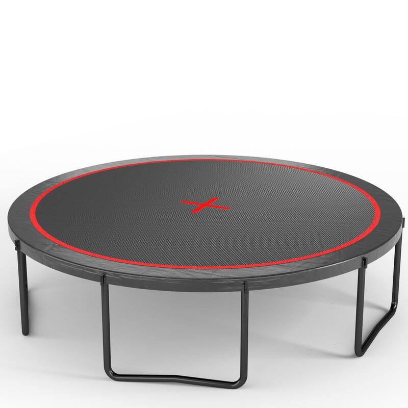 Mini Exercise Trampoline - Safety Pad, Indoor Fitness Rebounder - Black+Red - 144