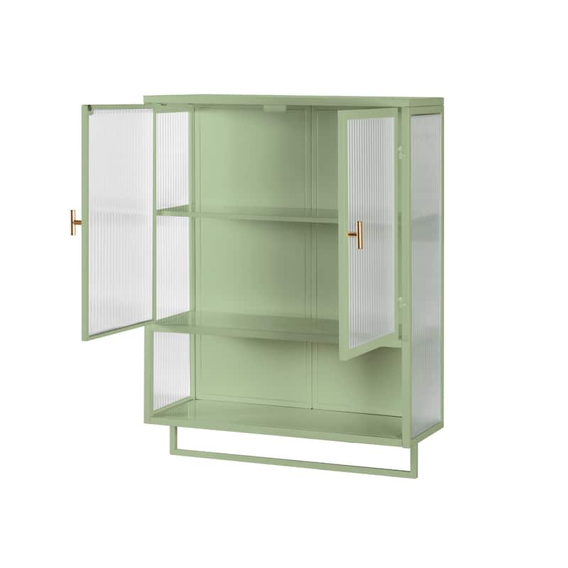 Modern Wall Cabinet with an Open Shelf and Towel Rack