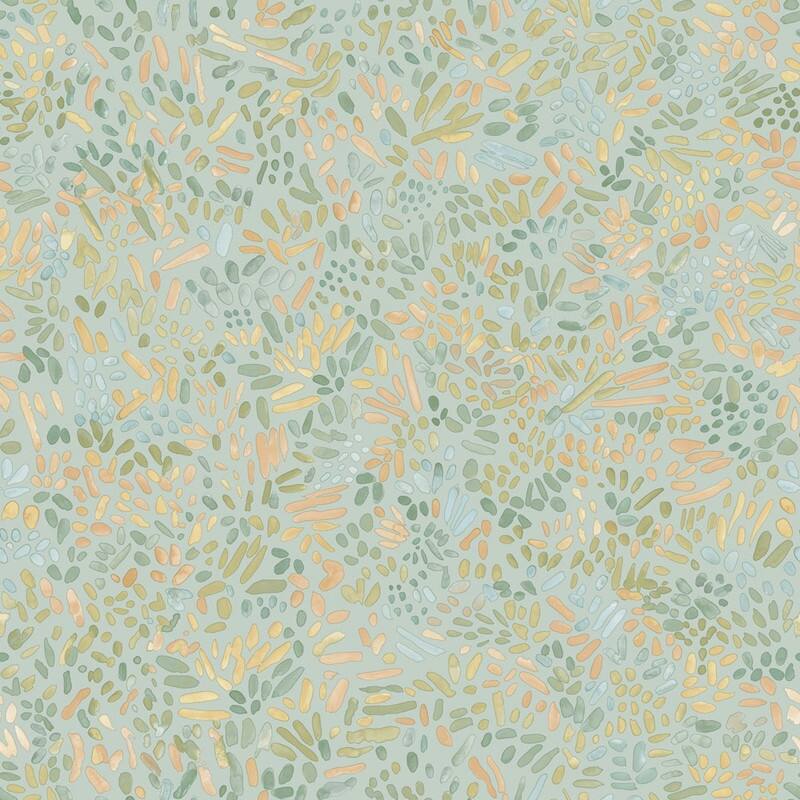 Tempaper Brushstroke Garden Peel and Stick Wallpaper - 28 sq. ft. - Robin's Egg