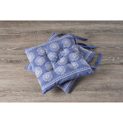 LR HomeTufted Floral Dining Chair Cushion (Set of 2) - 17 Inch