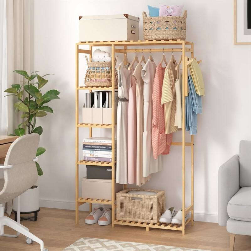 Clothes Rack for Hanging Clothes - 35.23"D x 11.81"W x 57.48"H