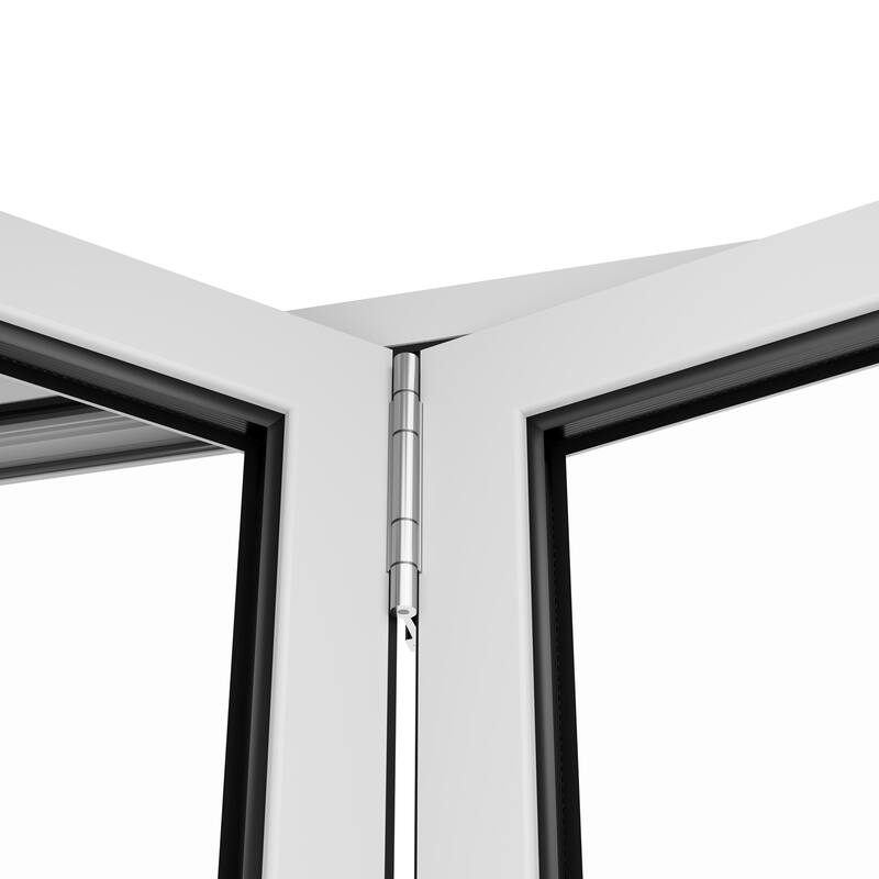 KaMic 168"×80" 5 Panels Aluminum Folding Door In White,Folded Out From Right To Left Model #:FD5PWH16880-RL