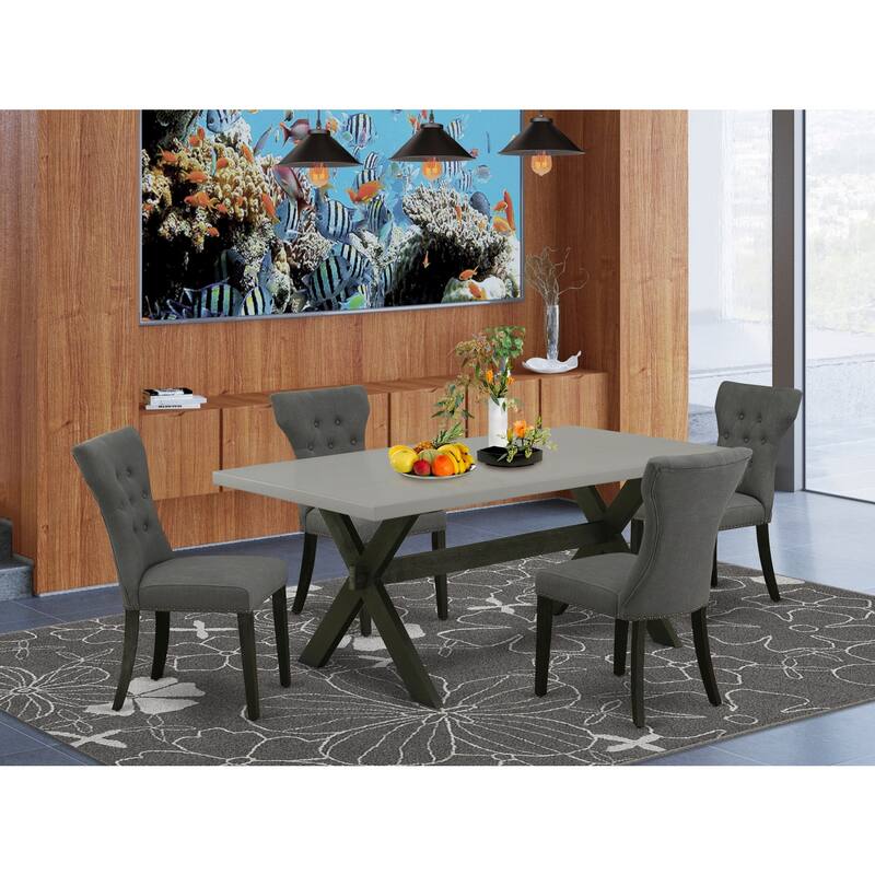 5-Piece Dining Room Table Set with 4 Chairs - Rectangular Kitchen Table and Parson Chairs - 72