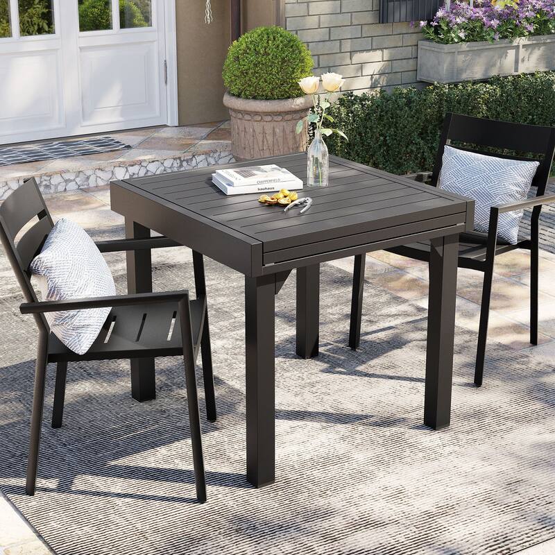 Pellebant Outdoor Patio Aluminum Stackable Dining Armchairs - 22.2in W x 21.5in D x 32.2in H