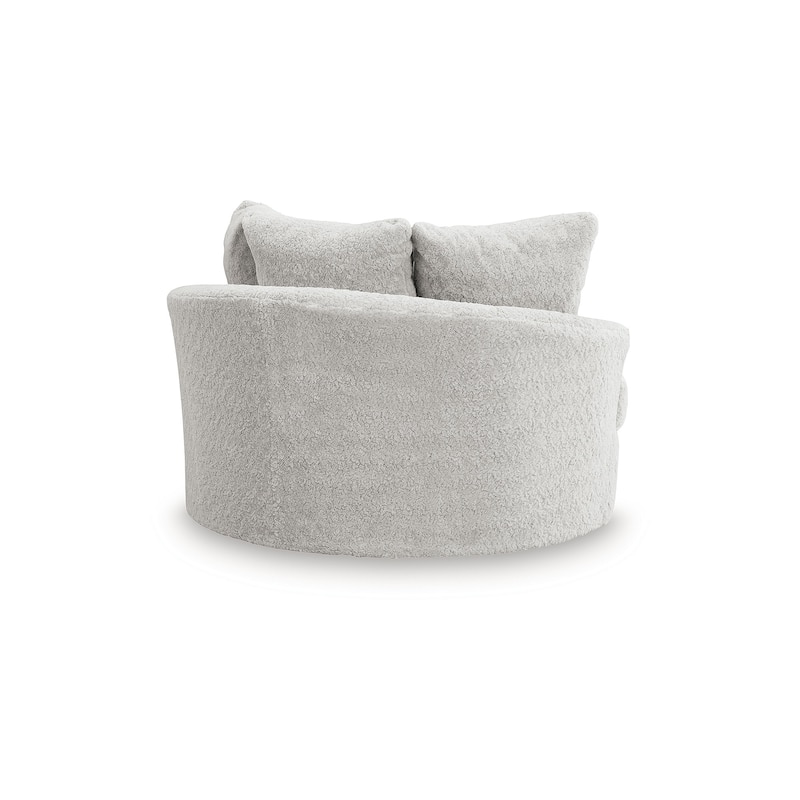 Signature Design by Ashley Cuddlesome Beige Oversized Swivel Accent Chair - 56"W x 55"D x 35"H