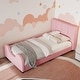 preview thumbnail 2 of 15, Upholstered Twin Size Platform Bed With Guardrail for Home