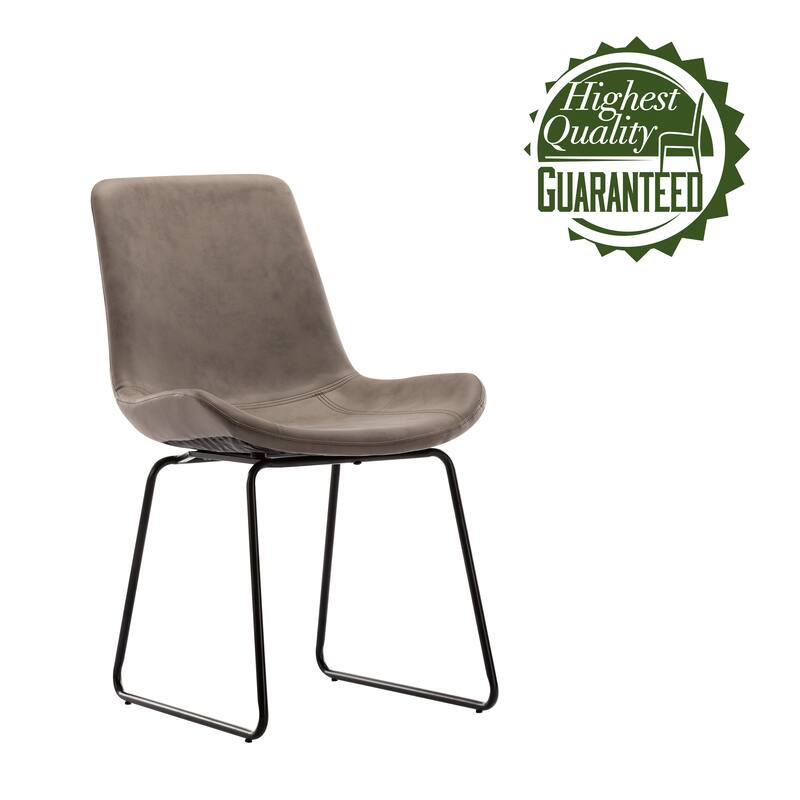 Porthos Home Genji Dining Chairs Set of 2, PU Leather and Metal Legs