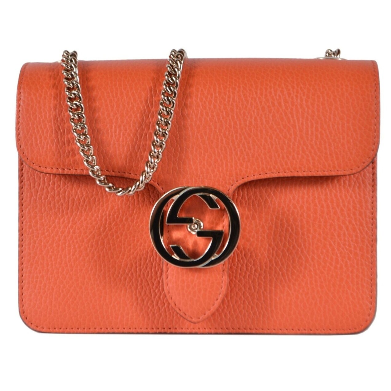 Gucci Sun Orange Leather 510304 Marmont Gg Crossbody Purse Handbag