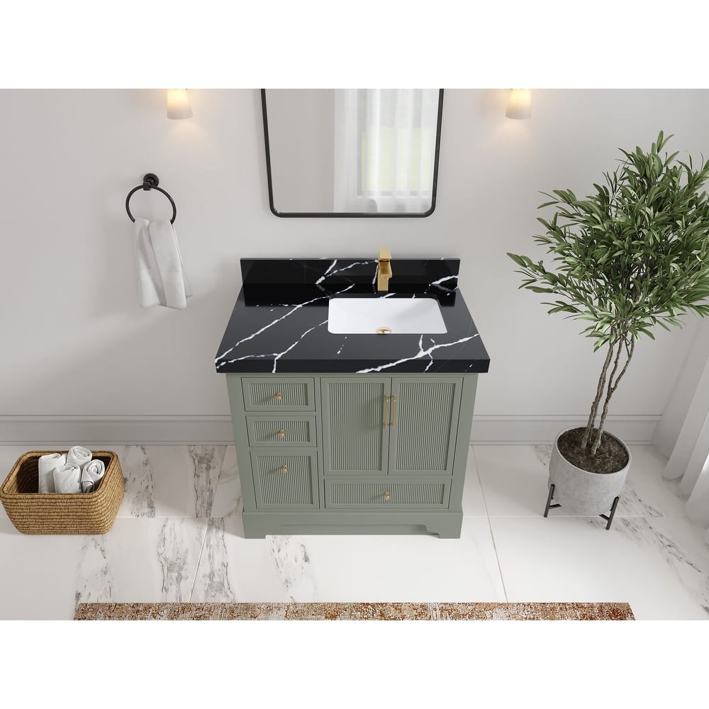 Willow Collections 36 in. W x 22 in. D Alys Right Offset Sink Bathroom Vanity with Countertop