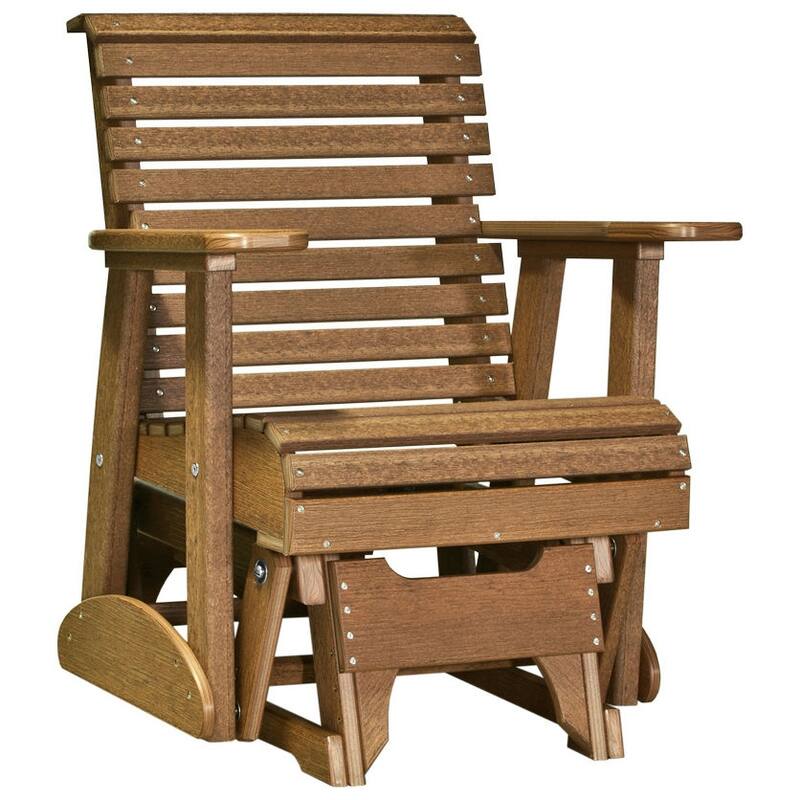 Poly Lumber Plain Rollback Patio Glider - 2' - Antique Mahogany Woodgrain