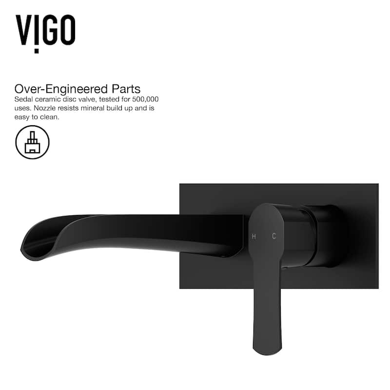 VIGO Cornelius 3" H Single Handle Wall Mount Bathroom Faucet