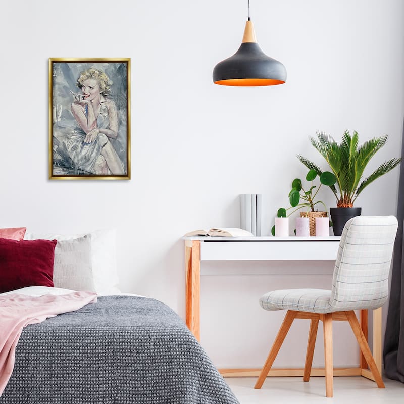 Stupell Elegant Marilyn Abstraction Framed Floater Canvas Wall Art Design By Lucille Lee