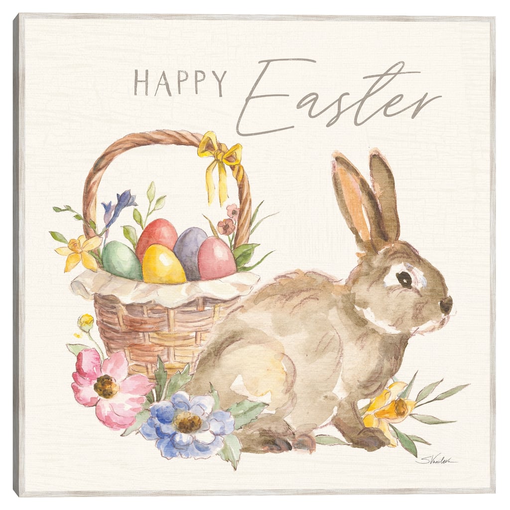 Masterpiece Art Gallery | Happy Easter VII Bright by Silvia Vassileva - Color Barnwood Frame Wall Art - Size 20x20