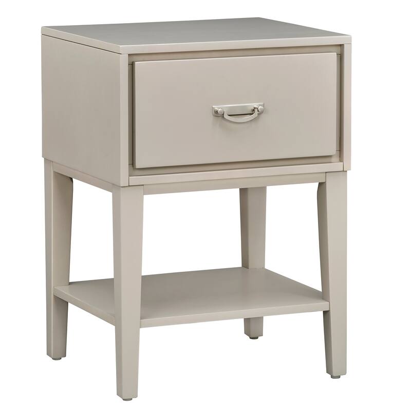 Niko 1-Drawer Side Table with Shelf iNSPIRE Q Modern - Silver Birch