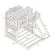 preview thumbnail 13 of 11, Twin-Full Playhouse Bunk Bed wFarmhouse, Slide, Windows, Ladder - Grey
