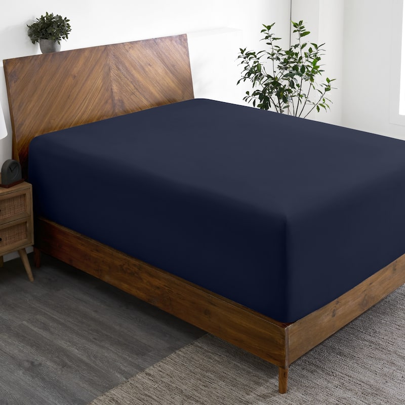 Bare Home Ultra-Soft Microfiber 22 Inch Extra Deep Pocket Fitted Sheet - King - Midnight Blue