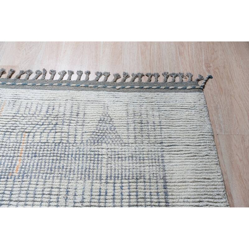 Home Decor Ivory Hand-Knotted Wool Contemporary Marrakech Handspun Area Rug. Timeless Elegance for Living Room, Bedroom, Office