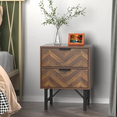 18.9"W Nightstand Industrial End Table Side Table Bedside Table Rustic