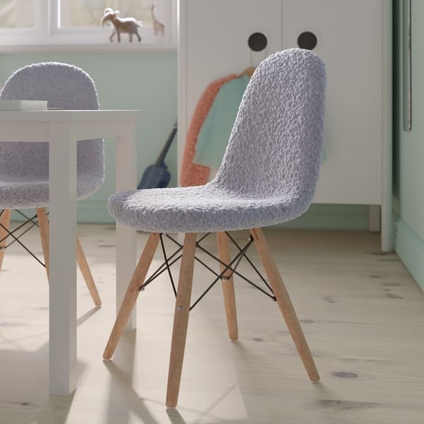 slide 2 of 19, Kids Armless Faux Shearling Faux Shearling Chair with Beechwood Legs - 14.75"D x 13.5"W x 23"H Gray