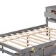 preview thumbnail 7 of 25, Full Size L-shaped Platform Beds with Drawers Linked with Built-in Rectangle Table and Twin Size Trundle.