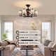 preview thumbnail 14 of 21, 6-Light Smart Crystal Column Caged Ceiling Fan Light - 27 inch-6 Lights