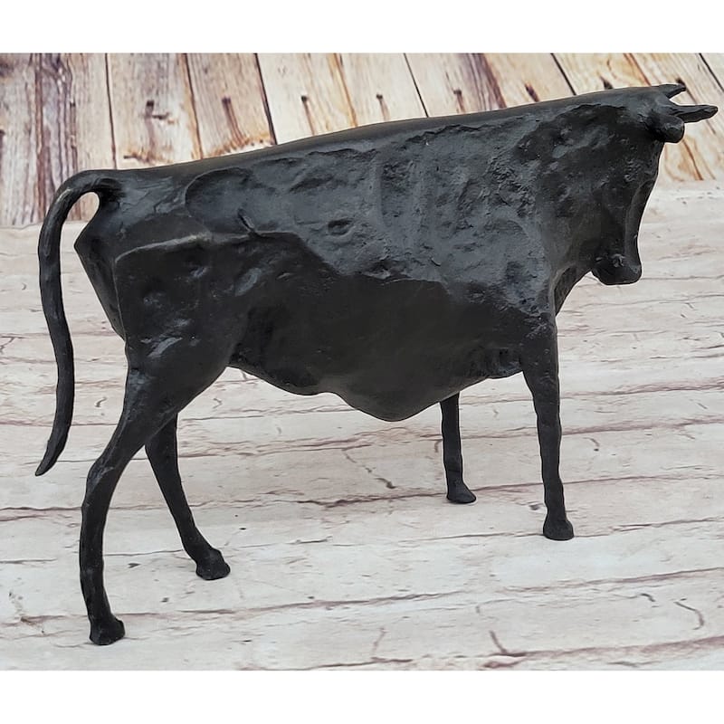 Modern Art Pico Bronze Bull Statue Cubist Figure Sculpture El Toro Black Sale