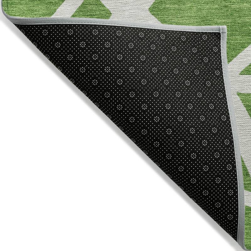 Machine Washable Indoor/ Outdoor Abstract Contemporary Chantille Rug