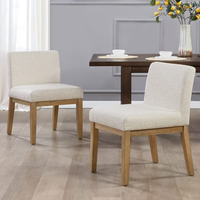 Vintage 20.5"W Upholstered Dining Chairs with Wood Frame - Set of 2 - Cherry