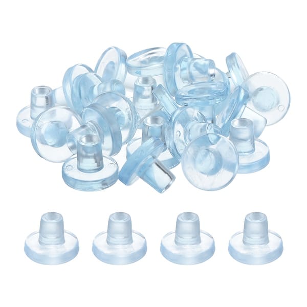 Uxcell 36-Pack Glass Table Top Bumpers With Stem – 5mm Clear Rubber, Fits 3/16" Hole, Anti-Slip & Noise Reduction For Cabinets, Patio Tables, Furniture