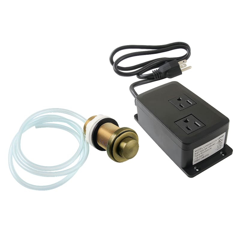 Trimscape Dual Outlet Garbage Disposal Air Switch Kit - Antique Brass