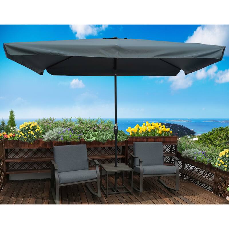 10x6.5ft Waterproof Patio Umbrella with Crank and Tilt for Outdoor Use