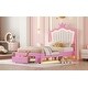 preview thumbnail 13 of 25, Twin/Full Size Upholstered Platform Bed with LED Lights and Drawer