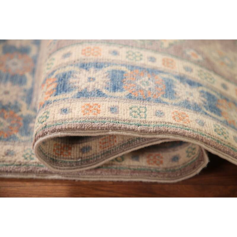 Geometric Kazak Foyer Rug Handmade Wool Carpet - 2'7" x 4'1"