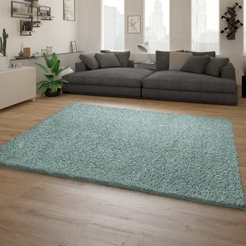 Plain Shag Rug For Living Room or Bedroom in pastell colors