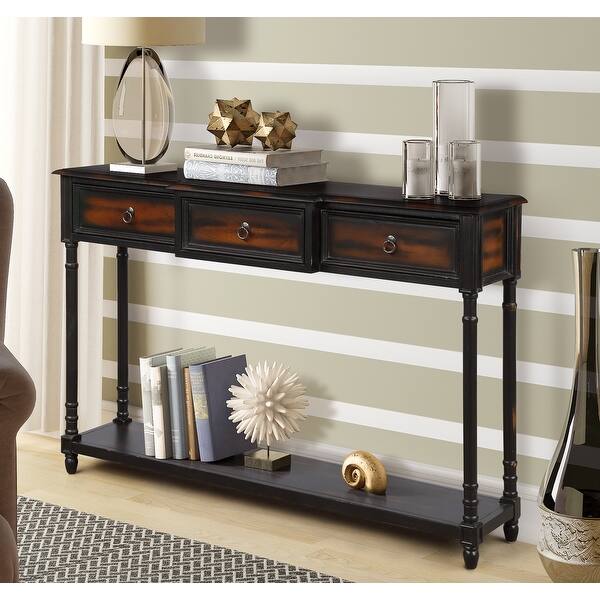 Shop Farmhouse Entryway Tables Console Table With 3 Drawers Overstock 29622000